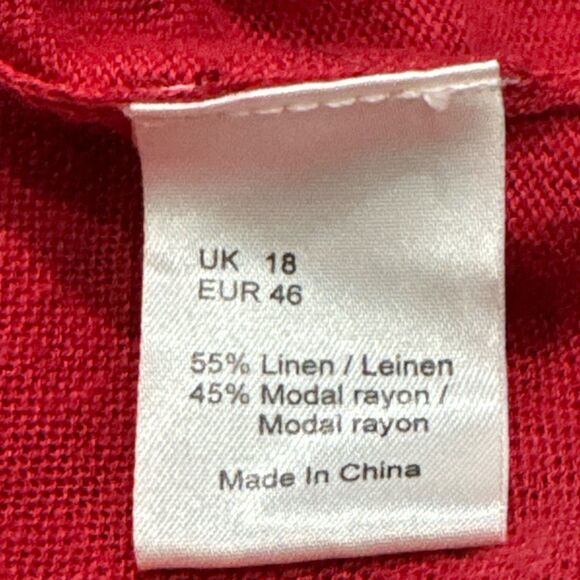 Poetry Red Linen-Modal Cardigan – SZ UK 18 / EUR 46 - Picture 5 of 5